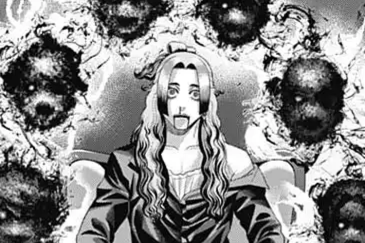 漫画raw  ジャンケットバンク『Junket Bank』189話、三角が「減圧」を掌握した上で真経津と対等に戦う構図が描かれ